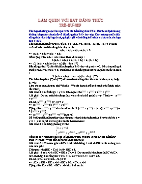 Làm quen với bất đẳng thức Trê-Bư-sep